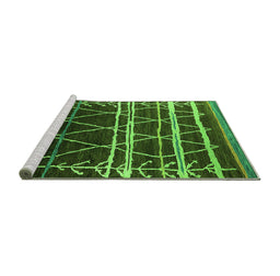 Sideview of Machine Washable Oriental Green Industrial Area Rugs, wshurb2673grn