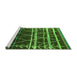 Sideview of Machine Washable Oriental Green Industrial Area Rugs, wshurb2673grn