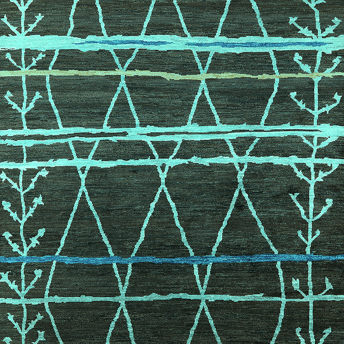 Machine Washable Oriental Turquoise Industrial Area Rugs, wshurb2673turq