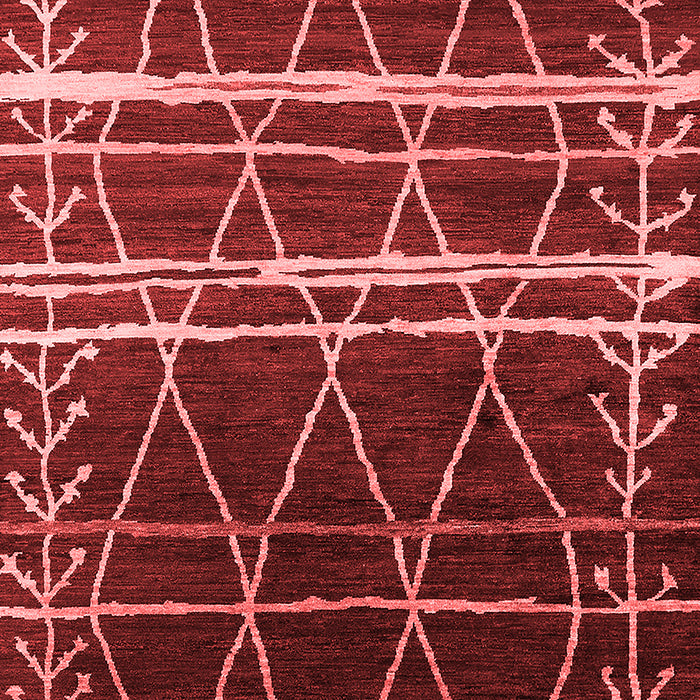 Machine Washable Oriental Red Industrial Rug, wshurb2673red