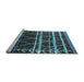 Sideview of Machine Washable Oriental Light Blue Industrial Rug, wshurb2673lblu