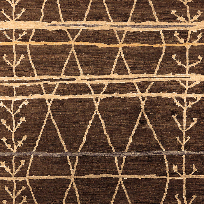 Machine Washable Oriental Brown Industrial Rug, wshurb2673brn