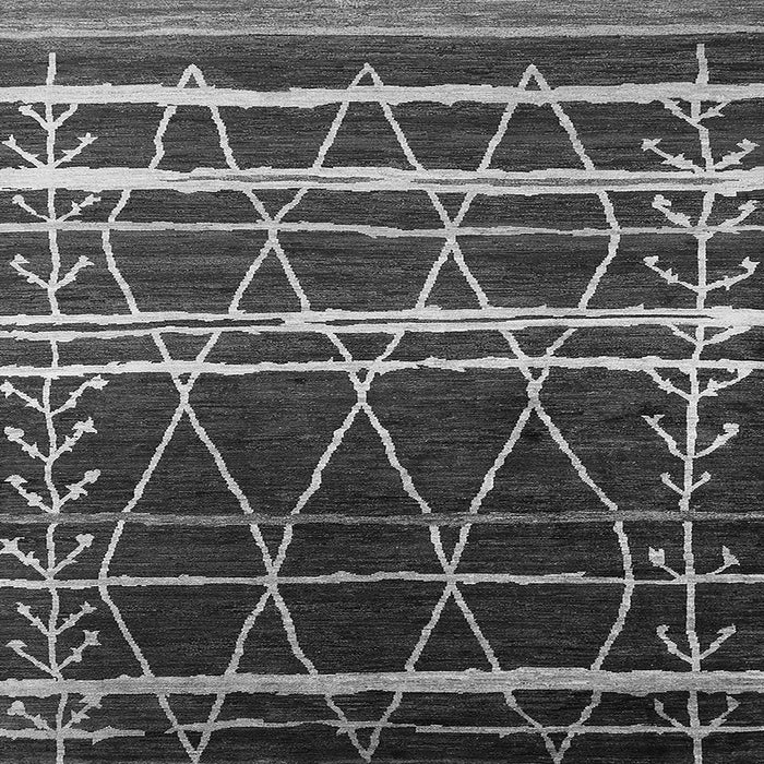 Square Machine Washable Oriental Gray Industrial Rug, wshurb2673gry