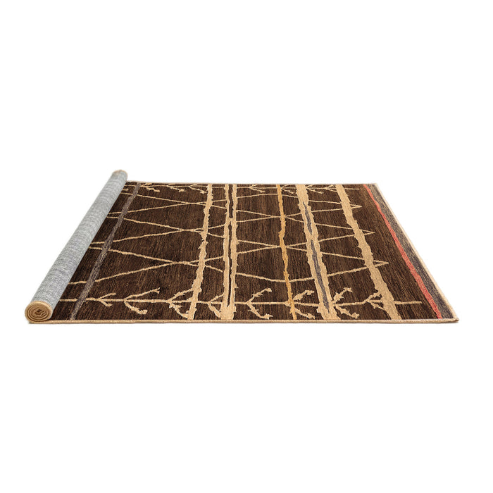Sideview of Machine Washable Oriental Brown Industrial Rug, wshurb2673brn