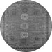 Round Oriental Gray Industrial Rug, urb2674gry