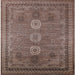 Square Machine Washable Industrial Modern Sepia Brown Rug, wshurb2674