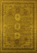 Machine Washable Oriental Yellow Industrial Rug, wshurb2674yw