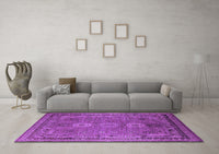 Machine Washable Oriental Purple Industrial Rug, wshurb2674pur