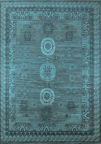 Oriental Light Blue Industrial Rug, urb2674lblu