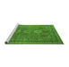 Sideview of Machine Washable Oriental Green Industrial Area Rugs, wshurb2674grn