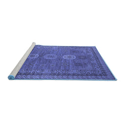 Sideview of Machine Washable Oriental Blue Industrial Rug, wshurb2674blu