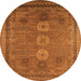 Round Oriental Orange Industrial Rug, urb2674org