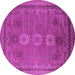 Round Oriental Pink Industrial Rug, urb2674pnk