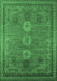 Machine Washable Oriental Emerald Green Industrial Area Rugs, wshurb2674emgrn