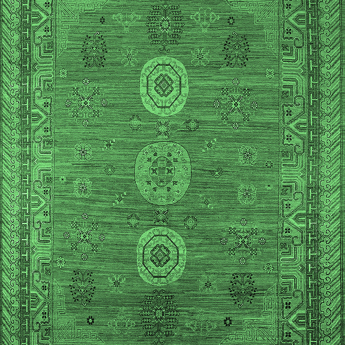 Machine Washable Oriental Emerald Green Industrial Area Rugs, wshurb2674emgrn