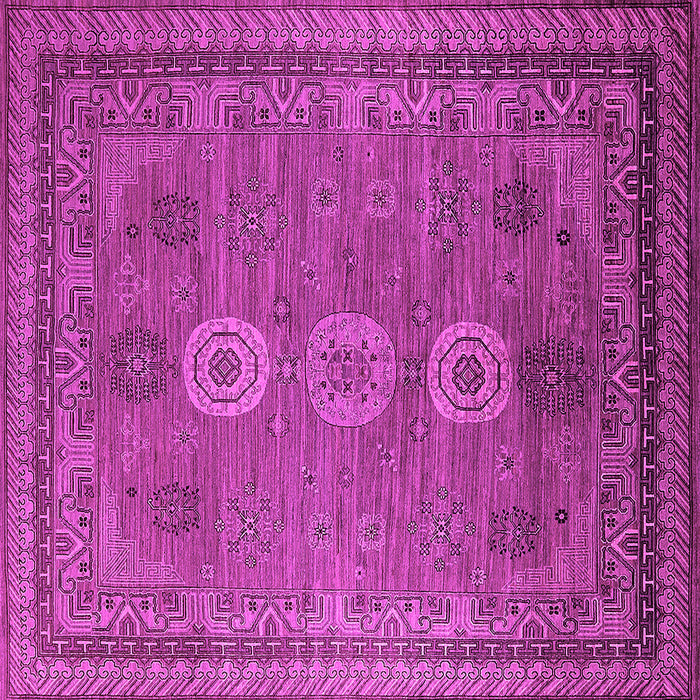 Square Machine Washable Oriental Pink Industrial Rug, wshurb2674pnk