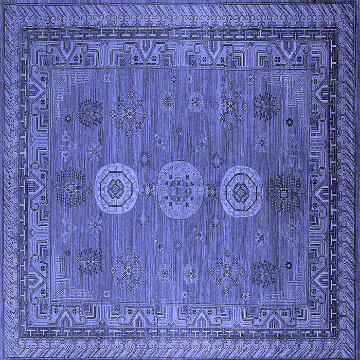 Square Oriental Blue Industrial Rug, urb2674blu