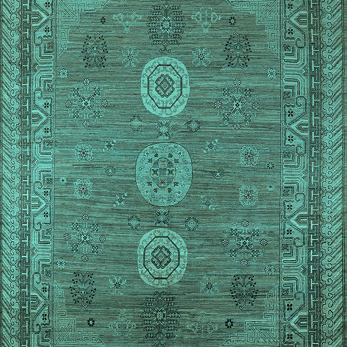 Machine Washable Oriental Turquoise Industrial Area Rugs, wshurb2674turq