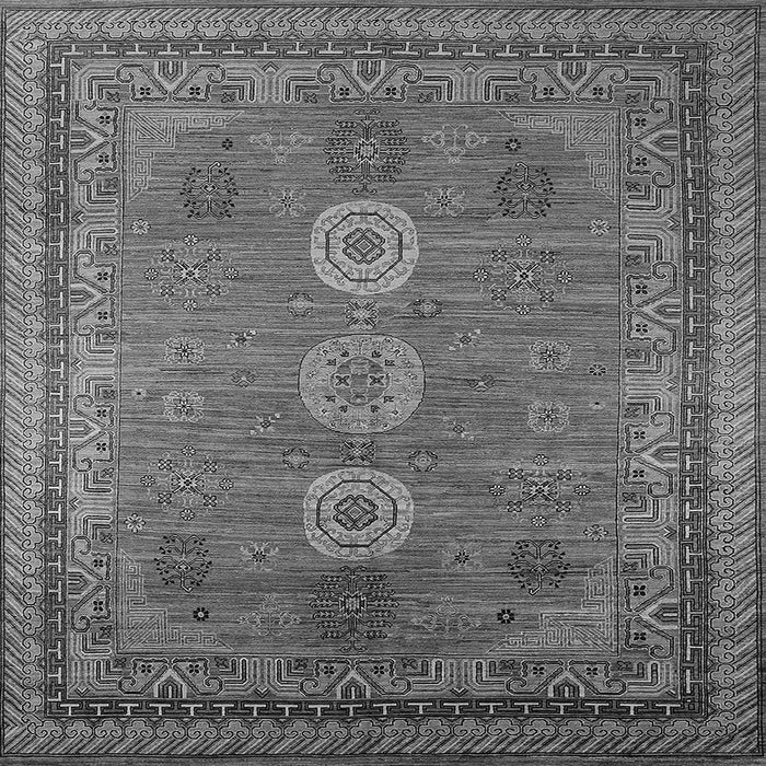 Square Machine Washable Oriental Gray Industrial Rug, wshurb2674gry