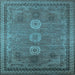 Square Oriental Light Blue Industrial Rug, urb2674lblu