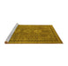 Sideview of Machine Washable Oriental Yellow Industrial Rug, wshurb2674yw