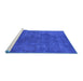 Sideview of Machine Washable Oriental Blue Industrial Rug, wshurb2675blu