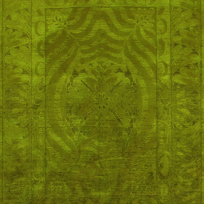 Machine Washable Oriental Yellow Industrial Rug, wshurb2675yw
