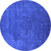 Round Oriental Blue Industrial Rug, urb2675blu