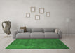 Machine Washable Oriental Emerald Green Industrial Area Rugs in a Living Room,, wshurb2675emgrn