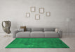 Machine Washable Oriental Green Industrial Area Rugs in a Living Room,, wshurb2675grn