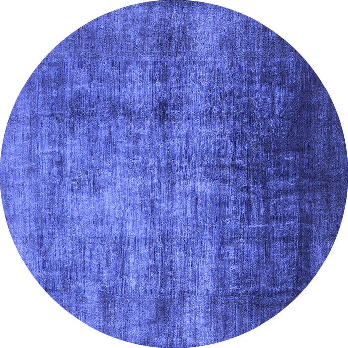 Round Oriental Blue Industrial Rug, urb2676blu