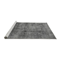 Sideview of Machine Washable Oriental Gray Industrial Rug, wshurb2676gry