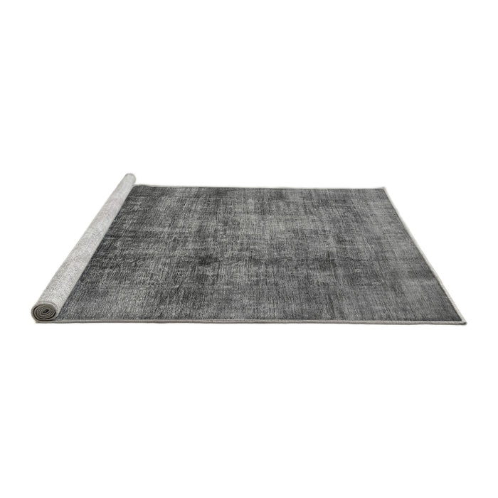 Sideview of Machine Washable Oriental Gray Industrial Rug, wshurb2676gry