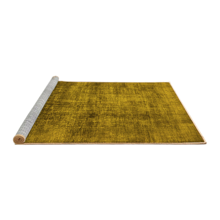 Sideview of Machine Washable Oriental Yellow Industrial Rug, wshurb2676yw