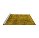 Sideview of Machine Washable Oriental Yellow Industrial Rug, wshurb2676yw