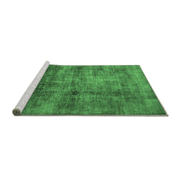 Sideview of Machine Washable Oriental Emerald Green Industrial Area Rugs, wshurb2676emgrn