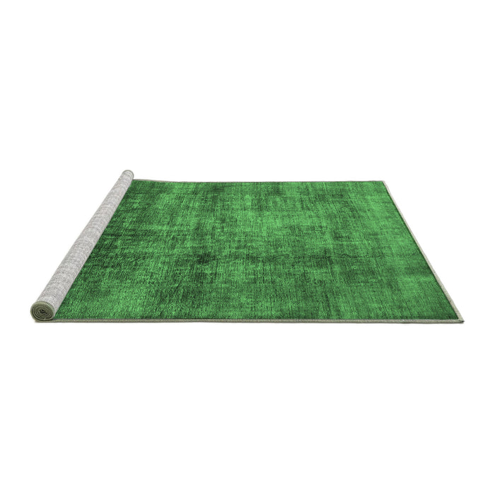 Sideview of Machine Washable Oriental Emerald Green Industrial Area Rugs, wshurb2676emgrn