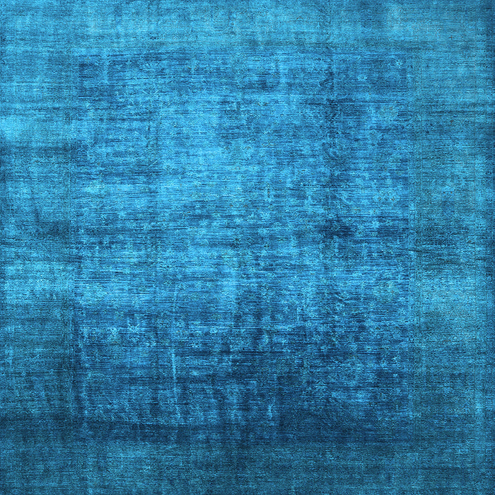 Square Machine Washable Oriental Light Blue Industrial Rug, wshurb2676lblu