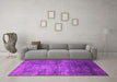 Machine Washable Oriental Pink Industrial Rug in a Living Room, wshurb2676pnk