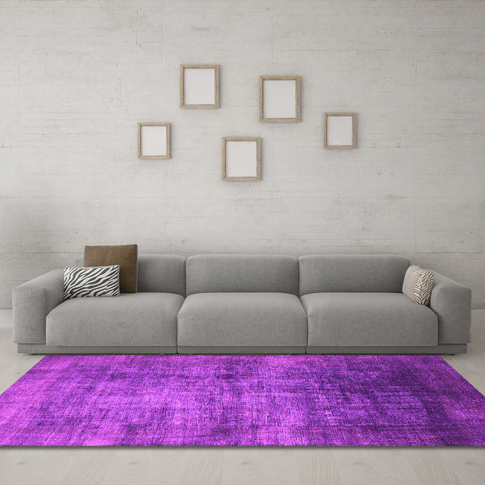 Machine Washable Oriental Pink Industrial Rug in a Living Room, wshurb2676pnk