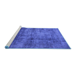 Sideview of Machine Washable Oriental Blue Industrial Rug, wshurb2676blu
