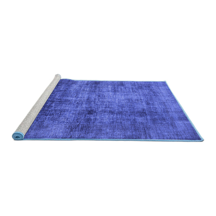 Sideview of Machine Washable Oriental Blue Industrial Rug, wshurb2676blu