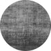 Round Oriental Gray Industrial Rug, urb2676gry