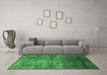 Machine Washable Oriental Green Industrial Area Rugs in a Living Room,, wshurb2676grn