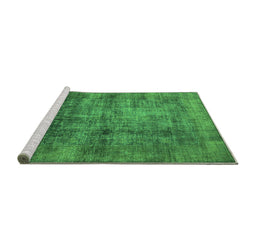 Sideview of Machine Washable Oriental Green Industrial Area Rugs, wshurb2676grn