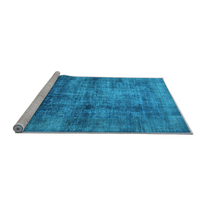 Sideview of Machine Washable Oriental Light Blue Industrial Rug, wshurb2676lblu