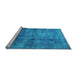 Sideview of Machine Washable Oriental Light Blue Industrial Rug, wshurb2676lblu