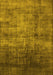 Machine Washable Oriental Yellow Industrial Rug, wshurb2676yw