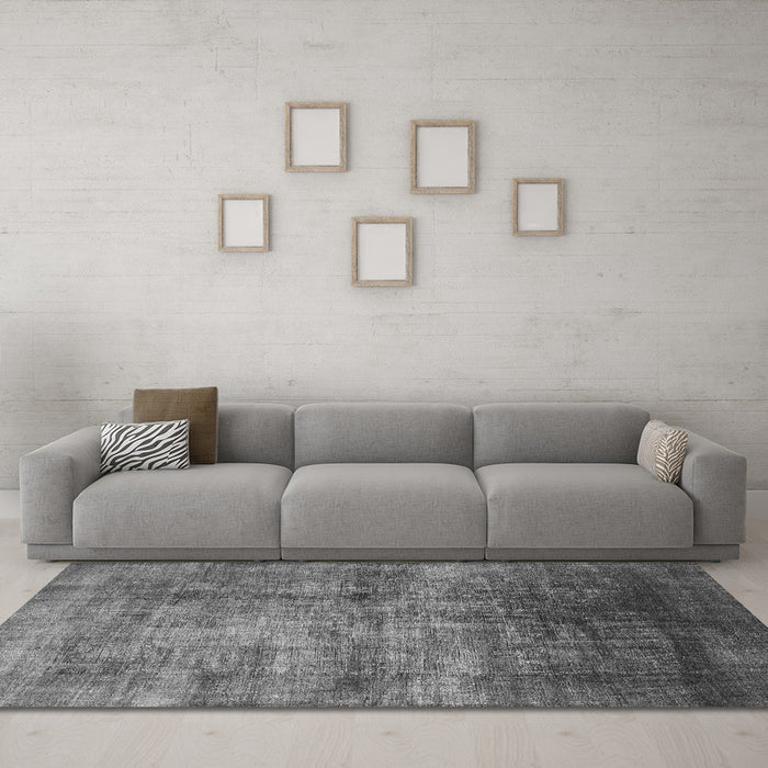 Machine Washable Oriental Gray Industrial Rug in a Living Room,, wshurb2676gry