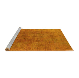 Sideview of Machine Washable Oriental Yellow Industrial Rug, wshurb2677yw